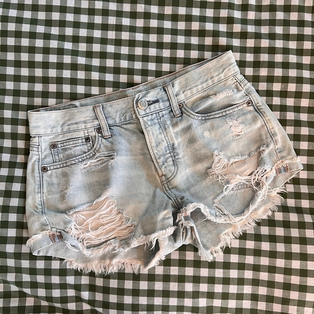 American Eagle Light Wash denim shorts (distressed)